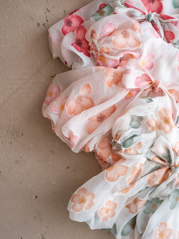 Paint Me a Garden Blush Petals baby girl floral organza dress - Before & Ever Kids