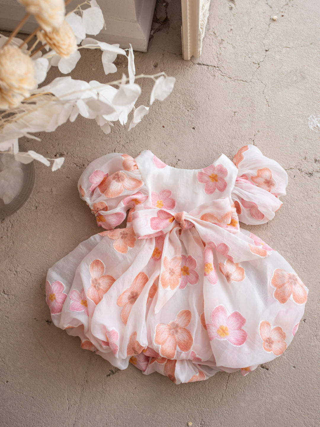 Paint Me a Garden Blush Petals baby girl floral organza dress - Before & Ever Kids