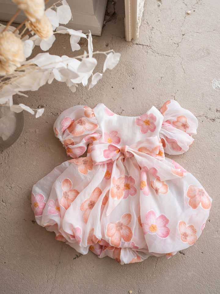 Paint Me a Garden Blush Petals baby girl floral organza dress - Before & Ever Kids
