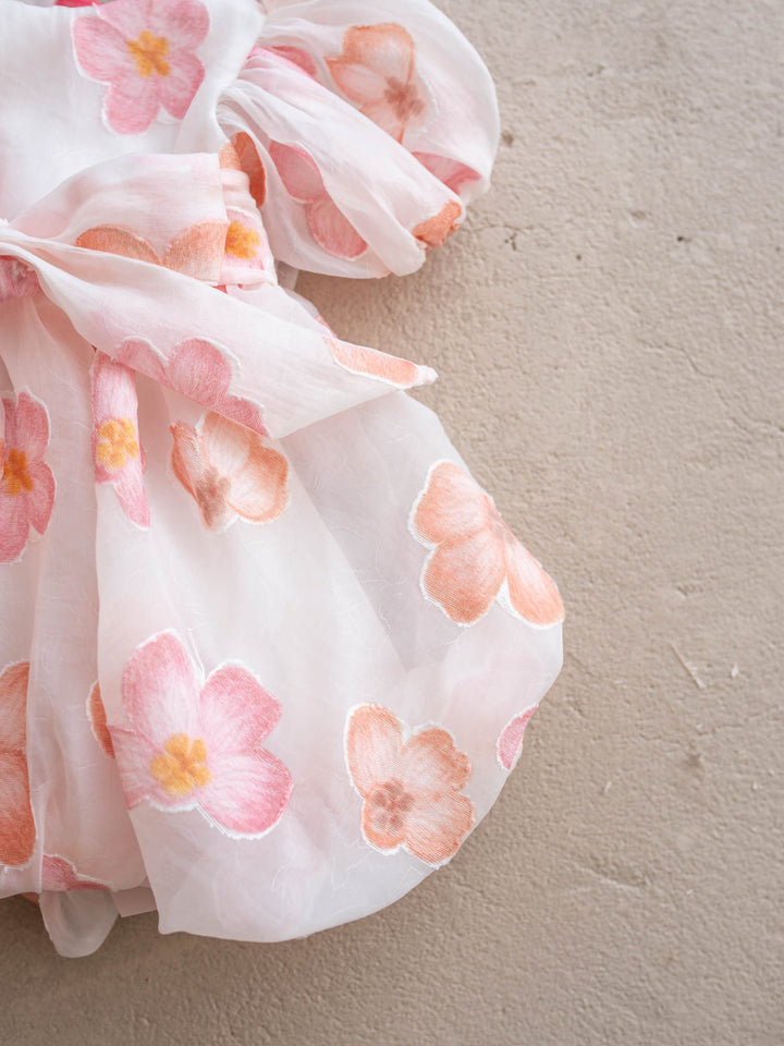 Paint Me a Garden Blush Petals baby girl floral organza dress - Before & Ever Kids