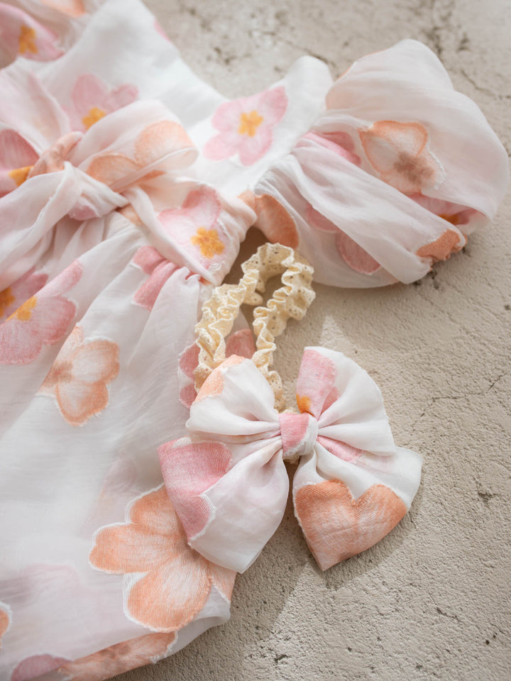 Paint Me a Garden blush petals floral headband and hair clip set - Before & Ever Kids