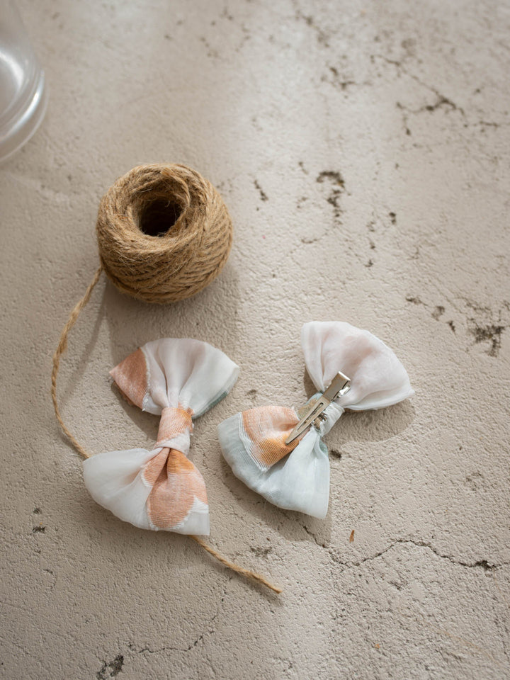 Paint Me a Garden peach meadow floral headband and hair clip set - Before & Ever Kids