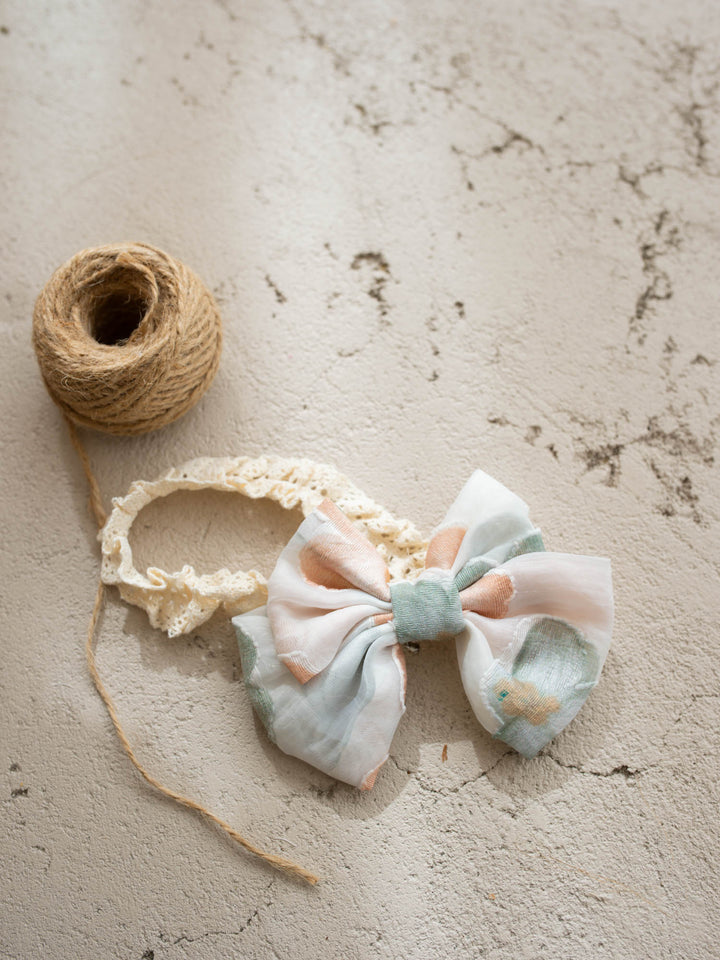 Paint Me a Garden peach meadow floral headband and hair clip set - Before & Ever Kids