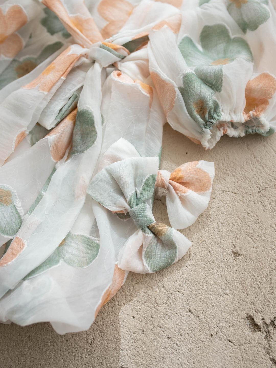 Paint Me a Garden peach meadow floral headband and hair clip set - Before & Ever Kids