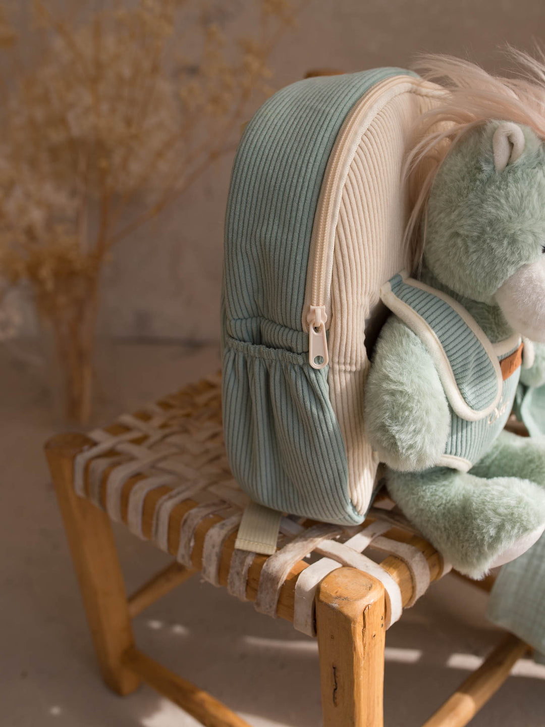 Sage the Horse plush backpack for kids, side view of the backpack with the horse - Before & Ever Kids