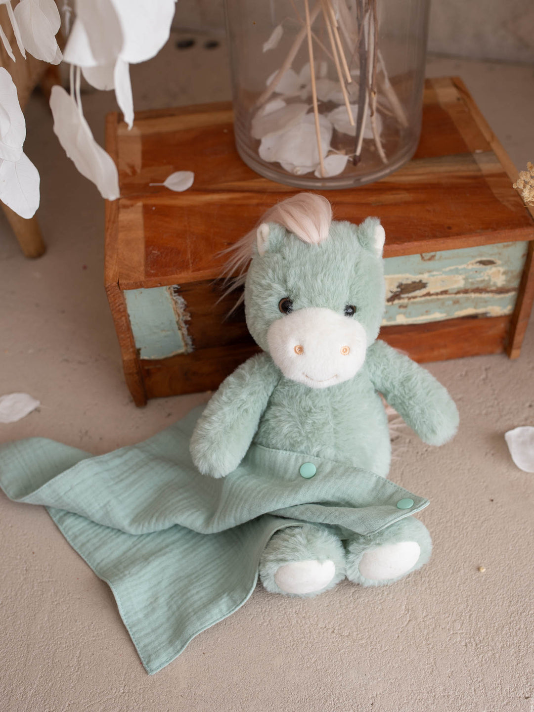 Sage the Horse personalised Little BFF Companion Backpack, the plush with its matching muslin comforter