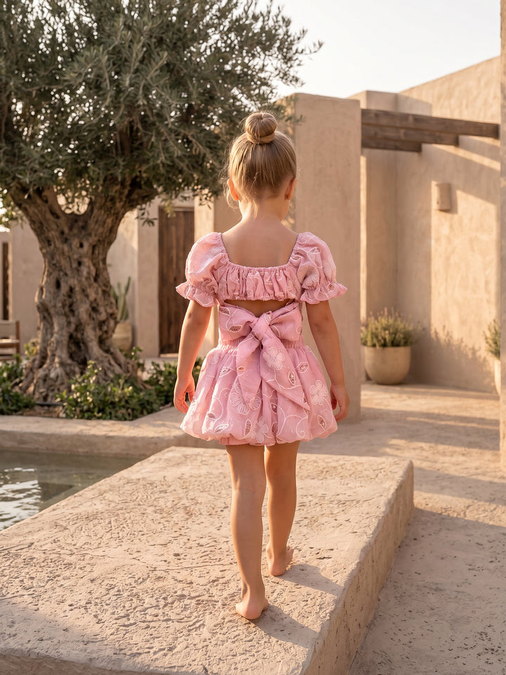 Where Summer Blooms Top & Skort Set - Baby Pink