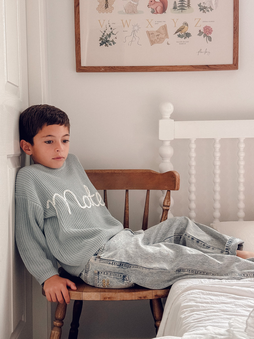 Written in Thread Sweater - Ash Blue