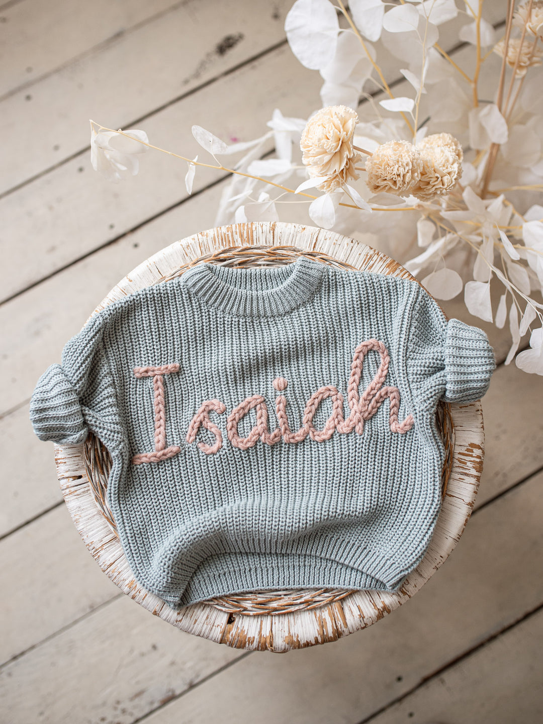 Written in Thread Sweater - Ash Blue