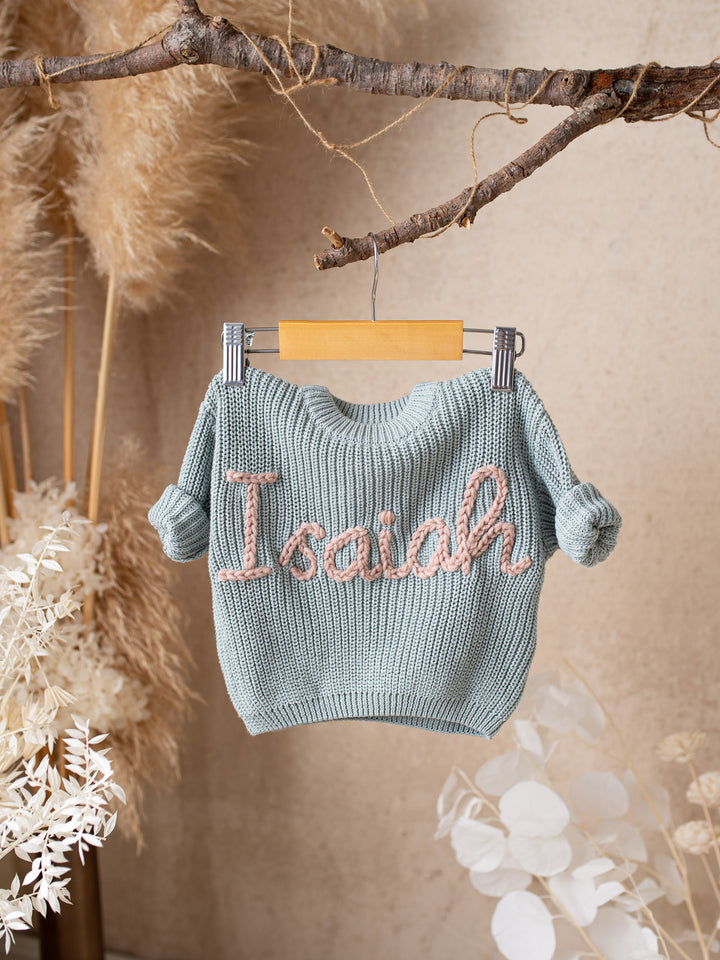 Written in Thread Sweater - Ash Blue