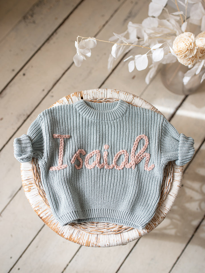 Written in Thread Sweater - Ash Blue