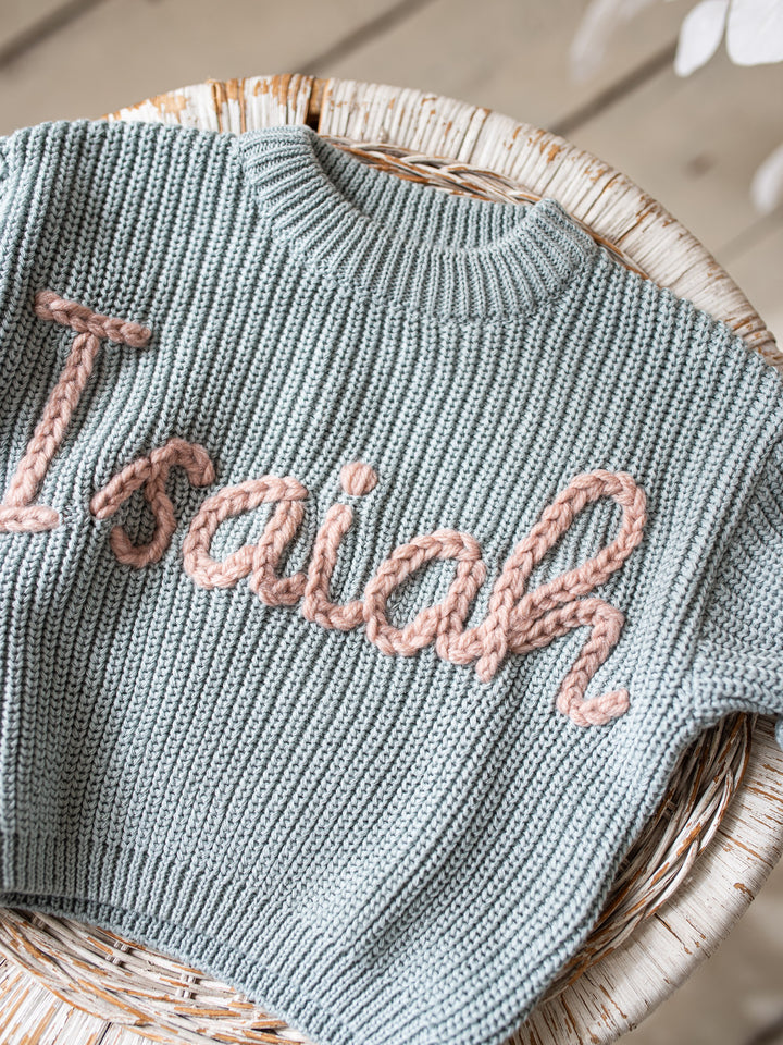 Written in Thread Sweater - Ash Blue