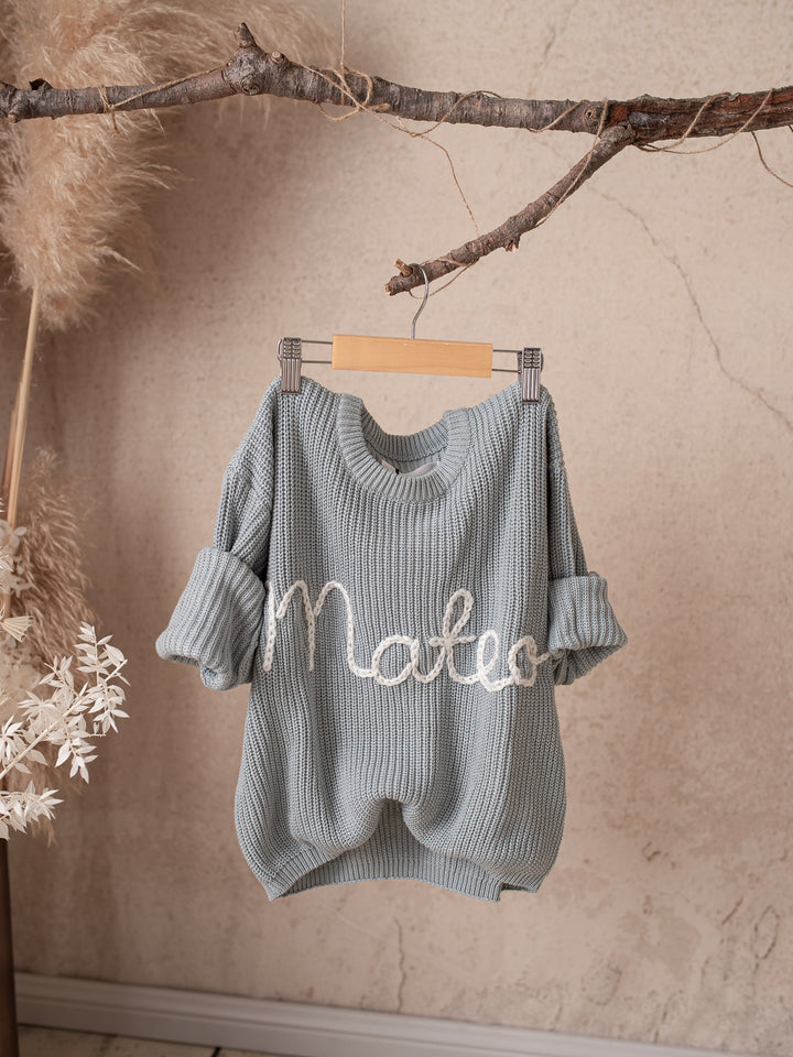 Written in Thread Sweater - Ash Blue