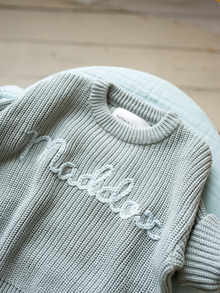 Written in Thread Sweater - Ash Blue