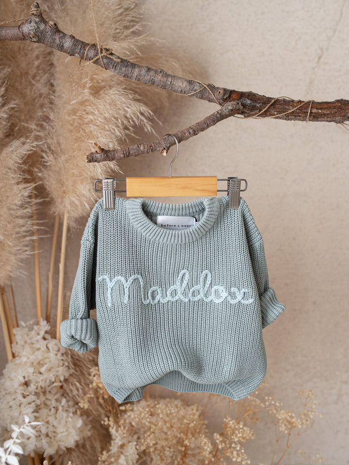 Written in Thread Sweater - Ash Blue