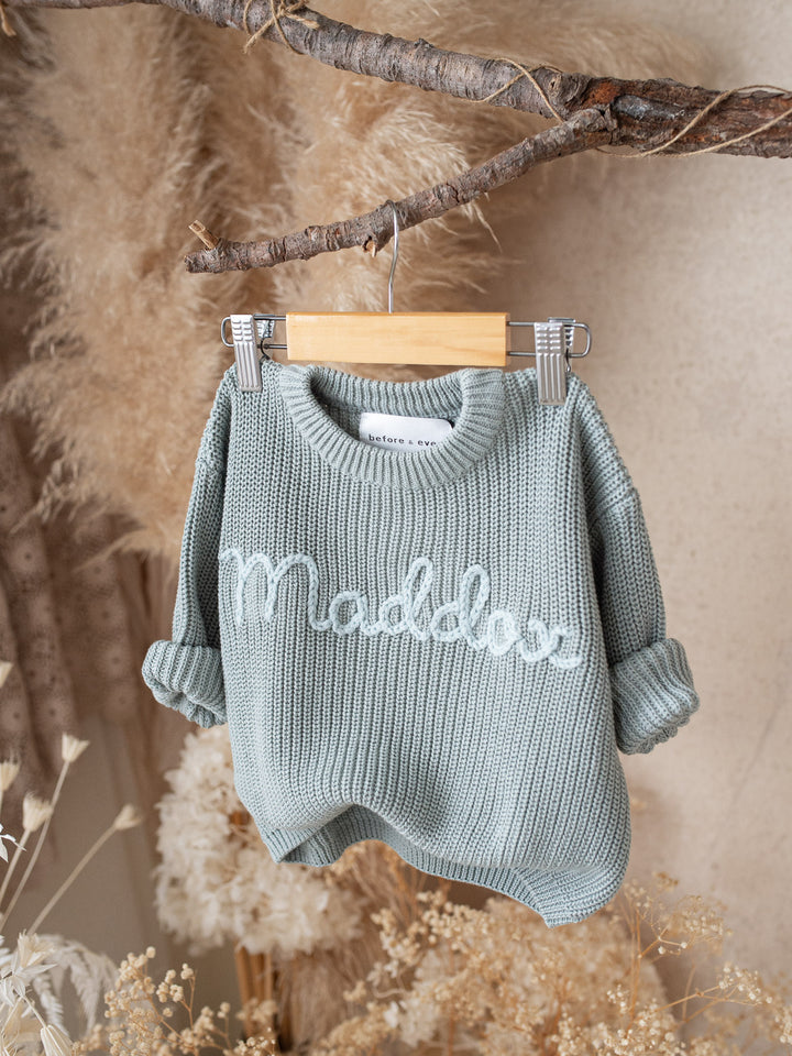 Written in Thread Sweater - Ash Blue