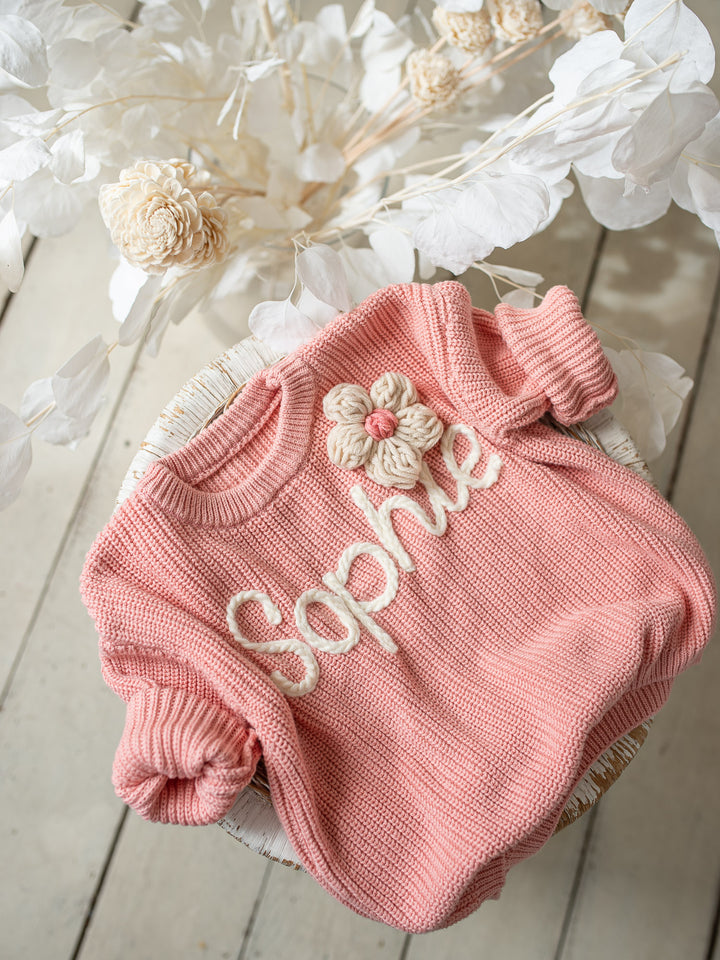 Written in Thread Sweater - Sweet Pink