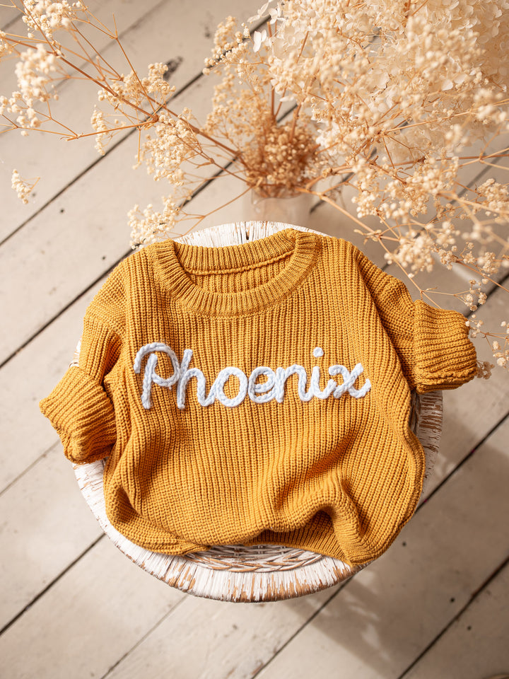 Written in Thread Sweater - Mustard