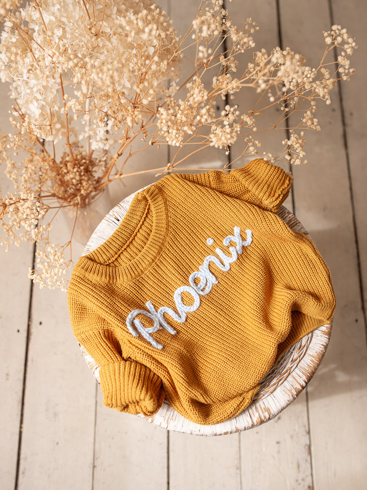 Written in Thread Sweater - Mustard