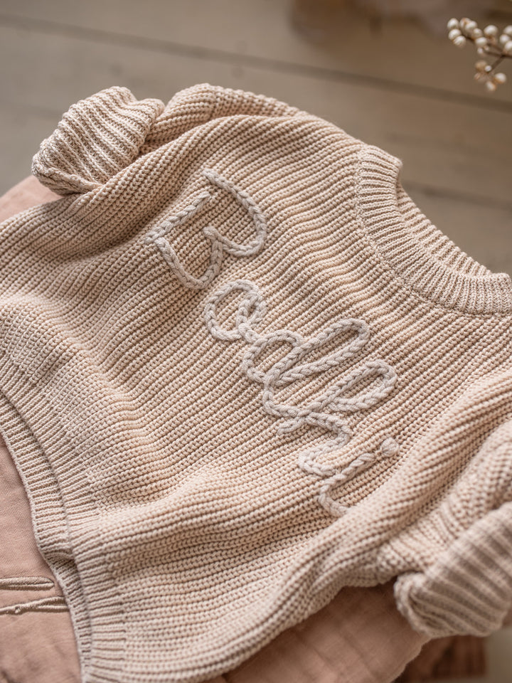 Written in Thread Sweater - Oatmeal / Beige