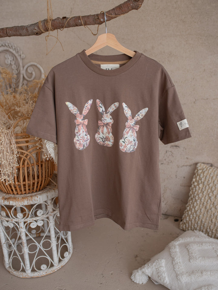 Bunny Club Floral Tee For Mama - Taupe