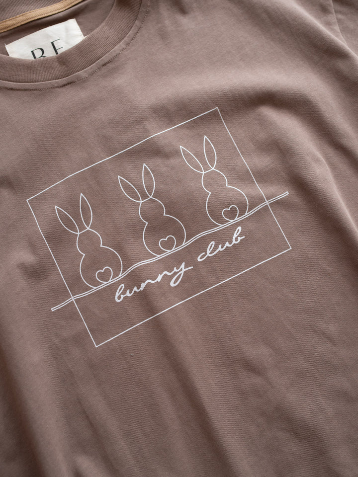 Bunny Club Tee Unisex Adult - Taupe