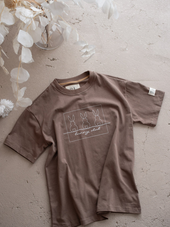 Bunny Club Tee Unisex Adult - Taupe