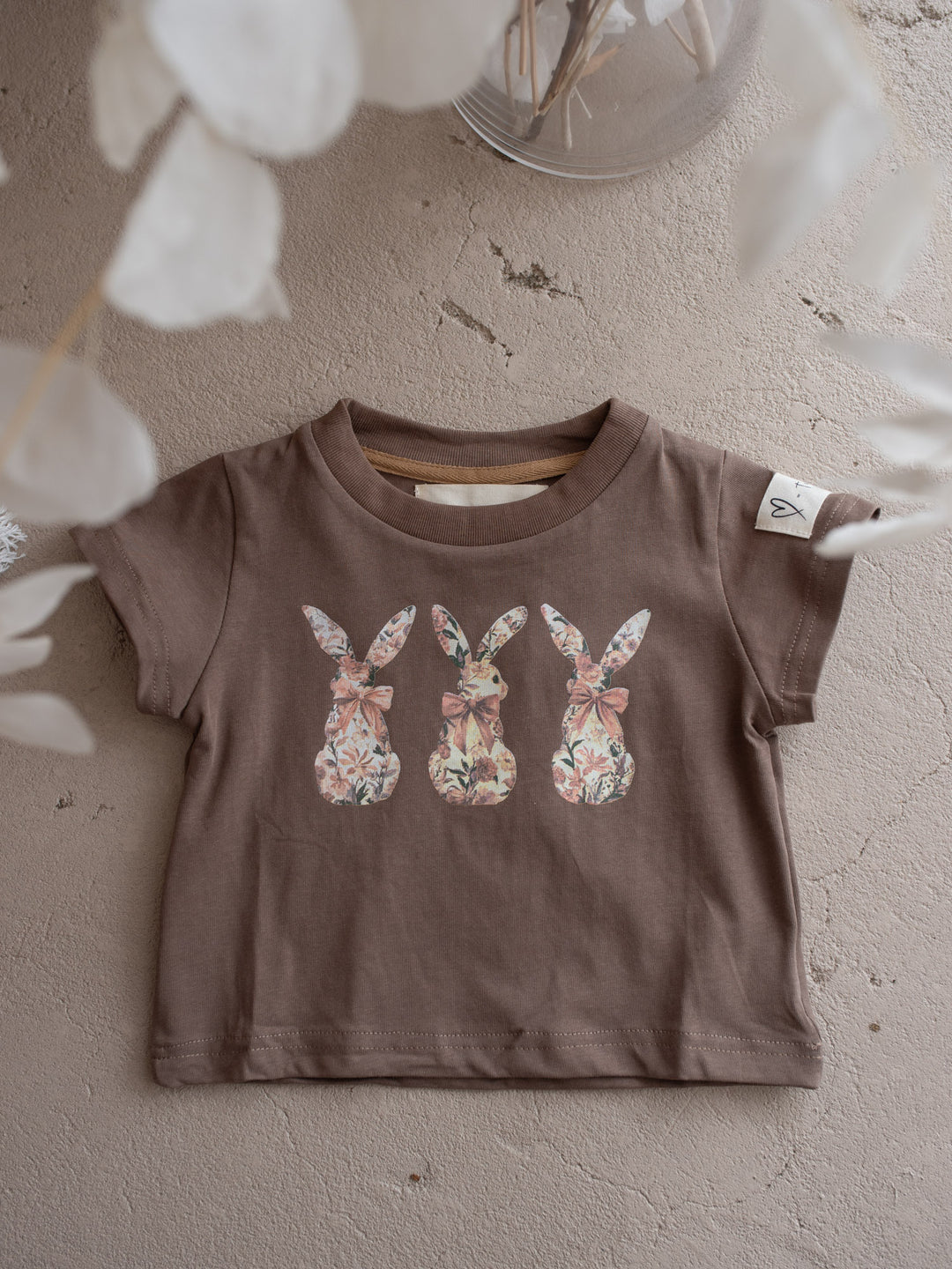 Bunny Club Floral Tee - Taupe