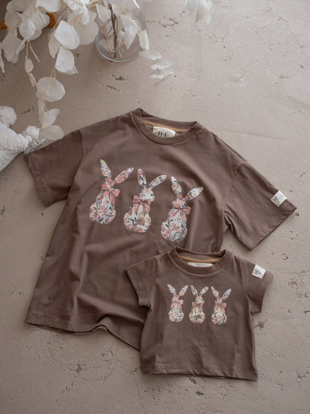 Bunny Club Floral Tee For Mama - Taupe