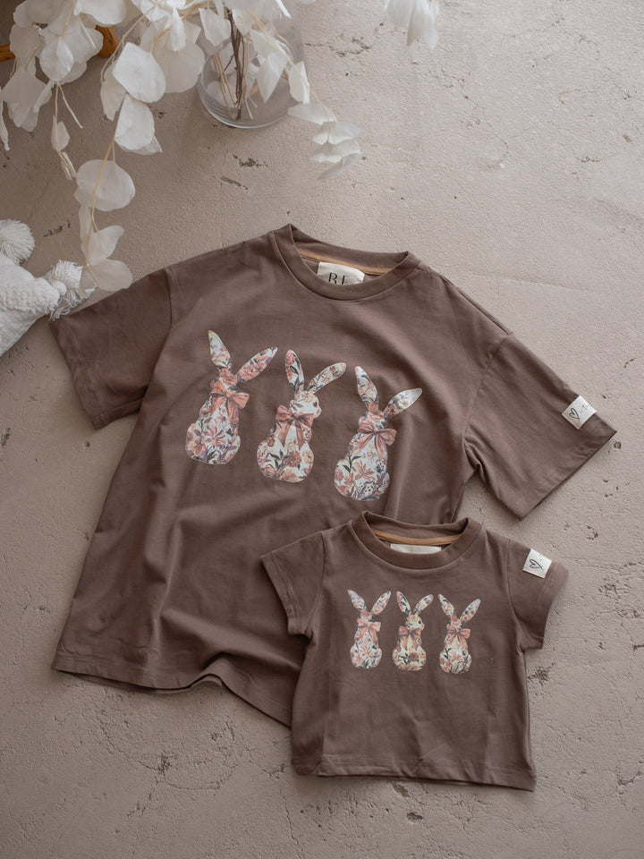 Bunny Club Floral Tee For Mama - Taupe