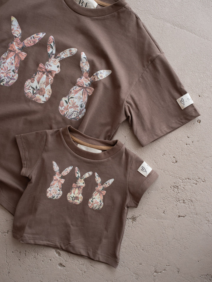 Bunny Club Floral Tee For Mama - Taupe