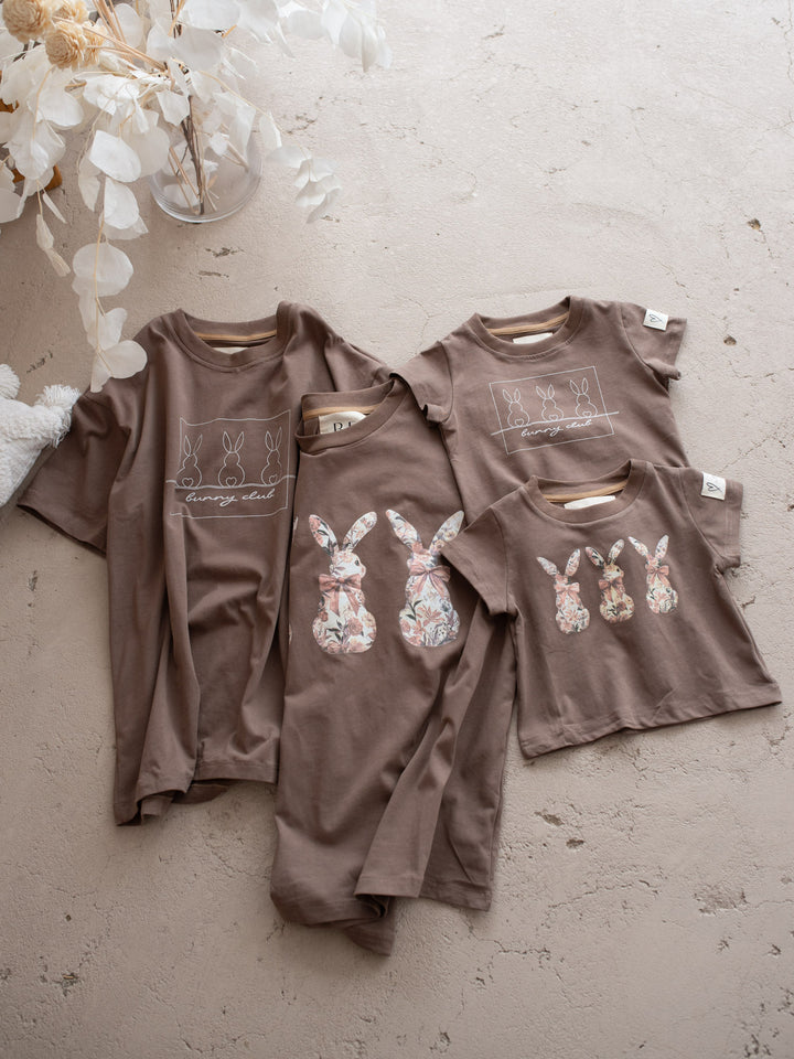 Bunny Club Floral Tee For Mama - Taupe