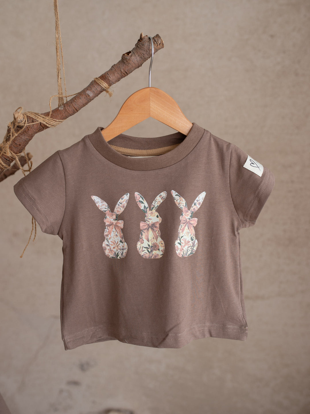 Bunny Club Floral Tee - Taupe