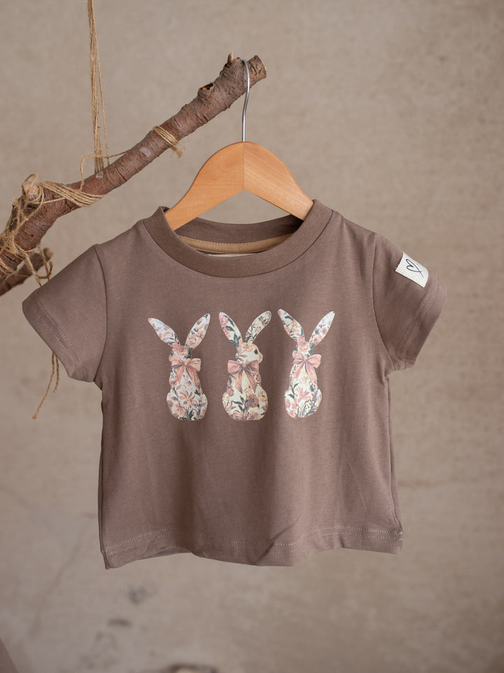 Bunny Club Floral Tee - Taupe