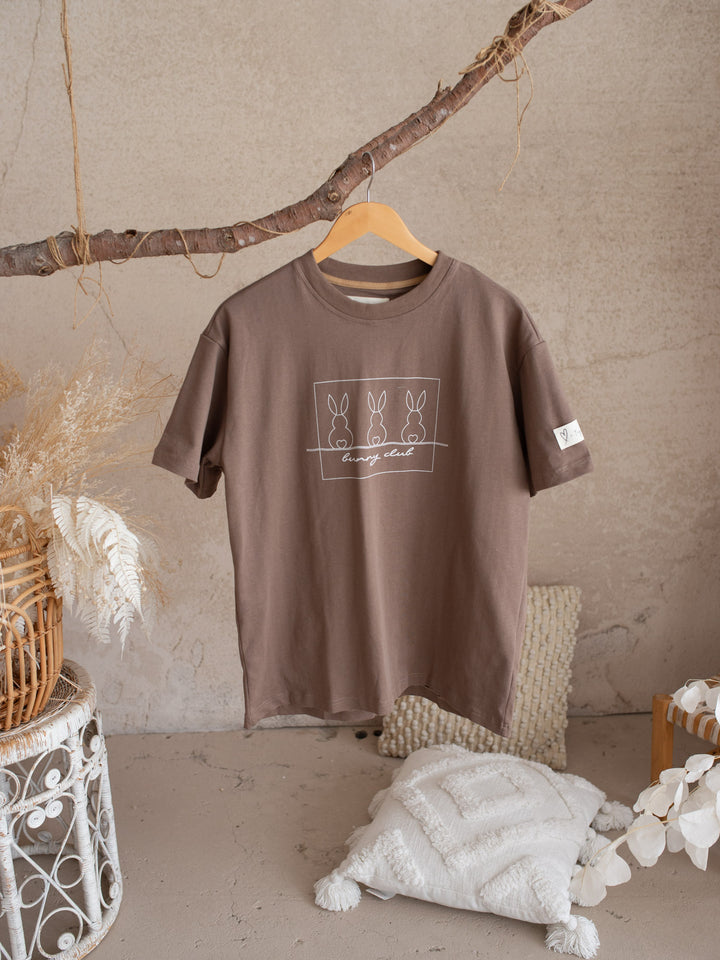 Bunny Club Tee Unisex Adult - Taupe