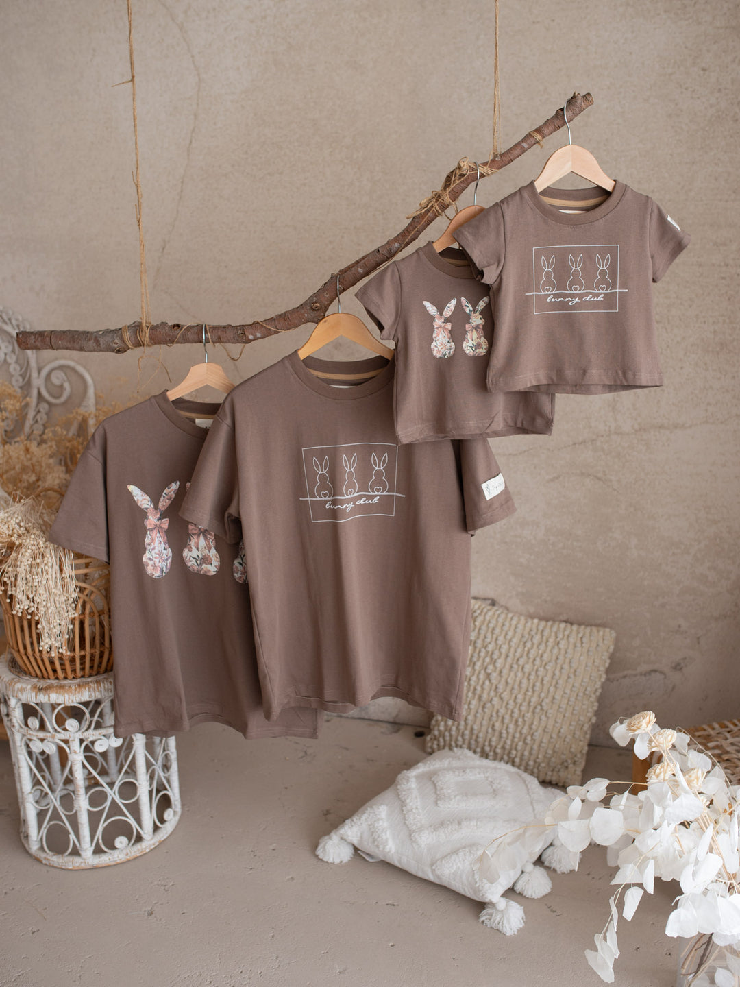 Bunny Club Floral Tee For Mama - Taupe