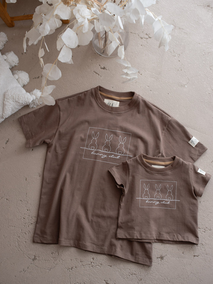 Bunny Club Tee Unisex Adult - Taupe