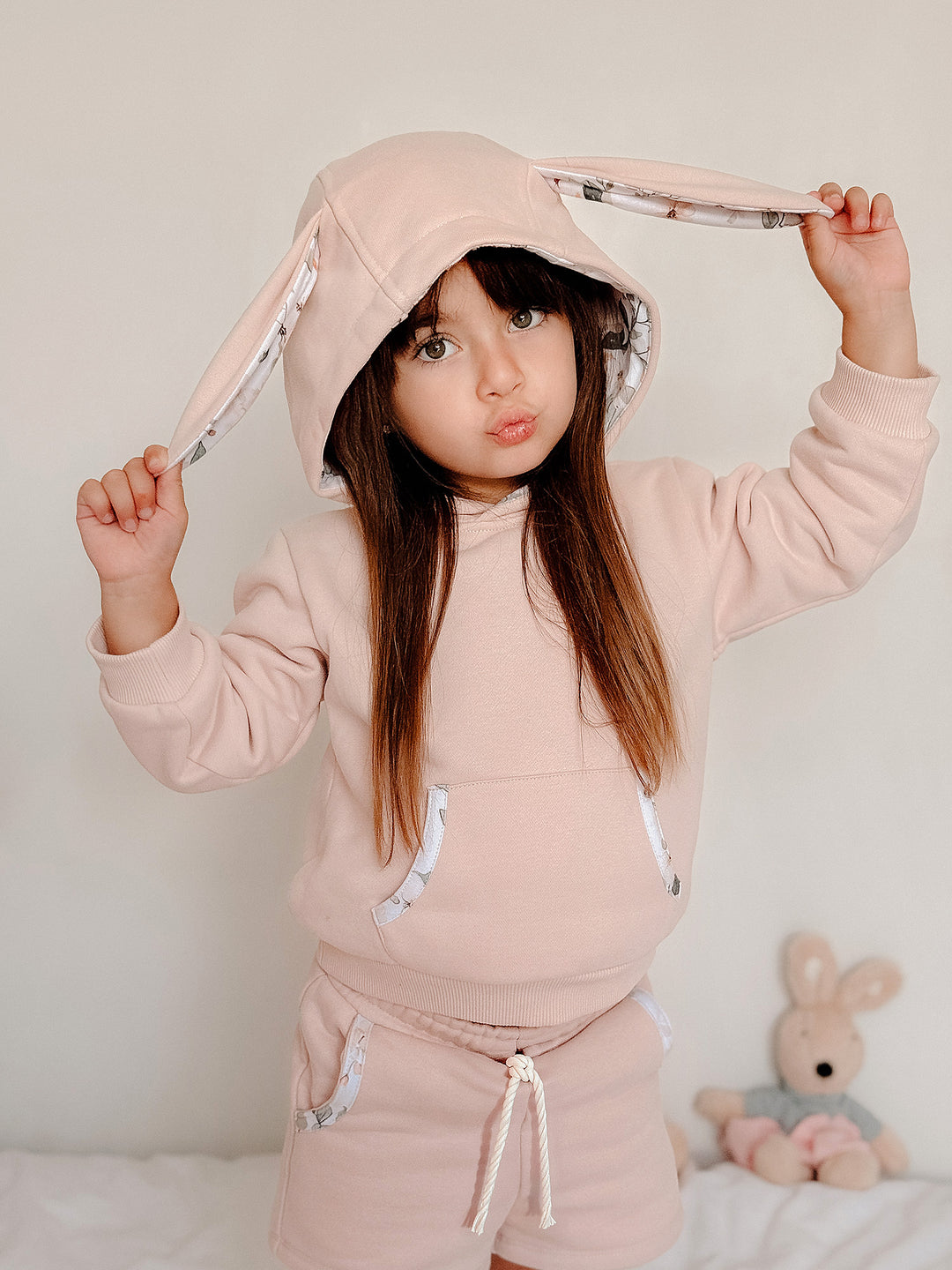 Little Hopper Hoodie - Dusty Pink