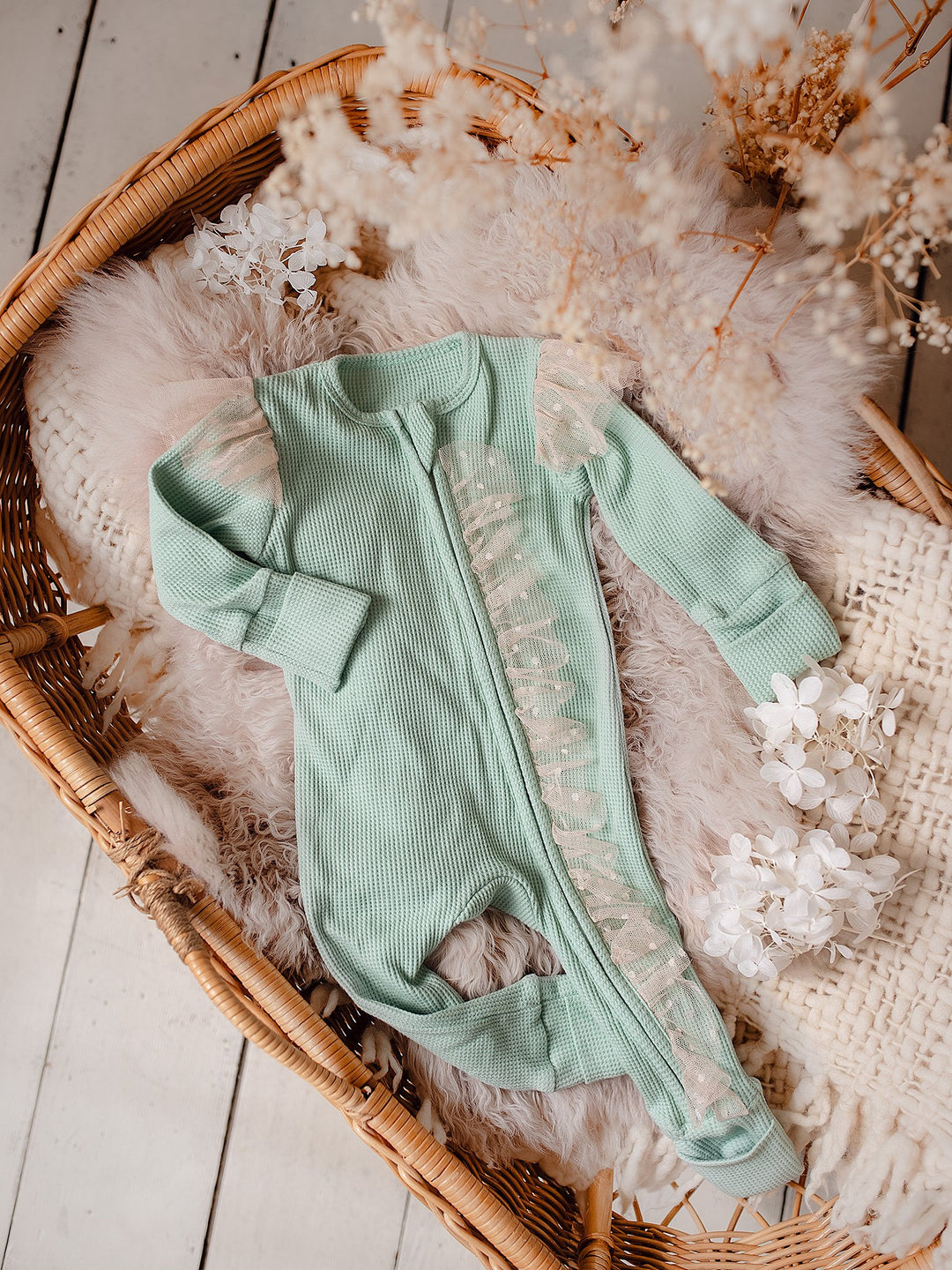 Bundle - Shade of Green 2 Rompers + 2 Topknots